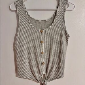 Brandy Melville Gray Ribbed Sleeveless Tank Top
